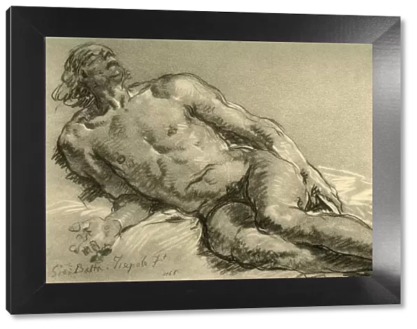 Nude lying down, the upper half of the body partly raised, 1752, (1928). Artist