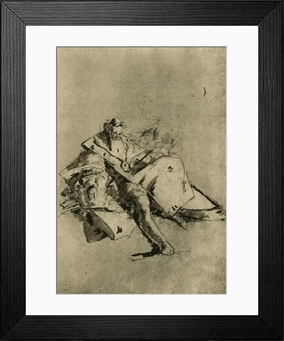 Framed Print : Old Man seated, 18th century, (1928). Artist: Pupil of Tiepolo Framed Print : Old Man seated, 18th century, (1928). Artist: Pupil of Tiepolo