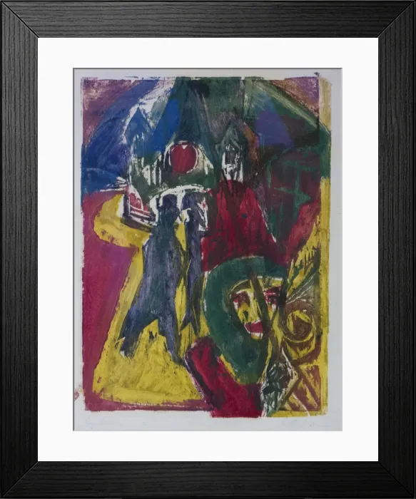 Framed Print : Street with Cocotte, Berlin Street Scene, 1915-1916. Creator: Kirchner, Ernst Ludwig (1880-1938) Framed Print : Street with Cocotte, Berlin Street Scene, 1915-1916. Creator: Kirchner, Ernst Ludwig (1880-1938)
