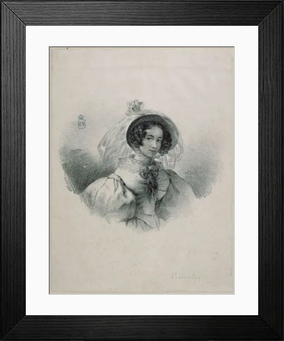 Framed Print : Self-Portrait, 1830s. Creator: Rosario Weiss Zorrilla, Maria del (1814-1843)