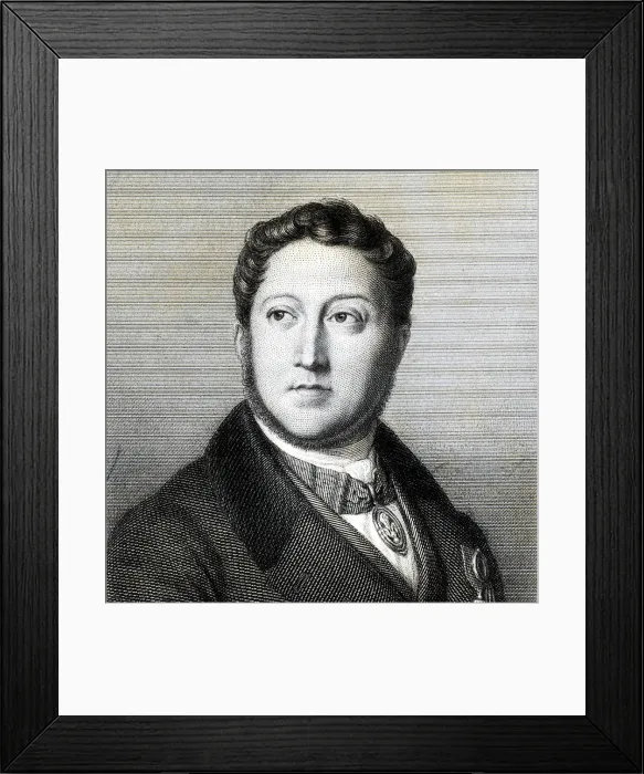 Framed Print : Portrait of the composer Gioachino Antonio Rossini (1792-1868), 1836. Creator: Dupré Framed Print : Portrait of the composer Gioachino Antonio Rossini (1792-1868), 1836. Creator: Dupré