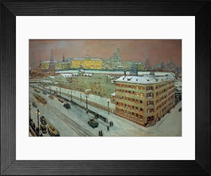 Framed Print : Moscow at night, 1939. Creator: Vogeler, Heinrich (1872-1942) Framed Print : Moscow at night, 1939. Creator: Vogeler, Heinrich (1872-1942)