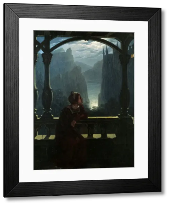Framed Print : Knights Castle in the Moonlight, 1817. Creator: Hampe, Carl Friedrich (1772-1848) Framed Print : Knights Castle in the Moonlight, 1817. Creator: Hampe, Carl Friedrich (1772-1848)
