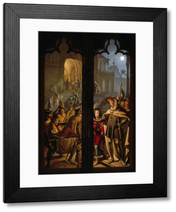 Framed Print : Teutonic Knights as orderlies in Jerusalem, 1824. Creator: Kolbe, Karl Wilhelm, the Younger