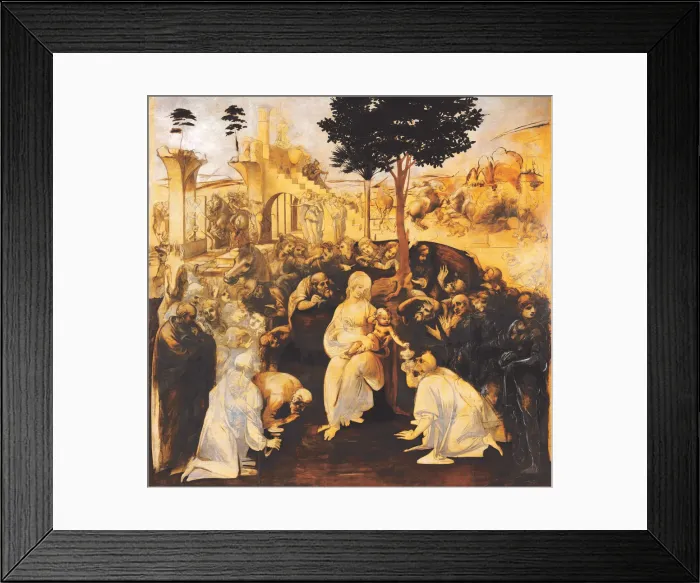 Framed Print : The Adoration of the Magi (After restoration), 1481-1482. Creator: Leonardo da Vinci (1452-1519) Framed Print : The Adoration of the Magi (After restoration), 1481-1482. Creator: Leonardo da Vinci (1452-1519)