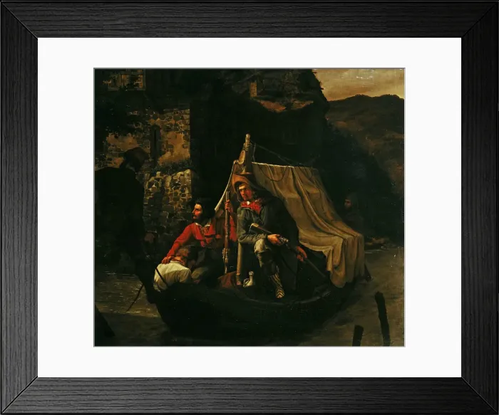 Framed Print : The smugglers, 1830. Creator: Ebers, Emil (1807-1884) Framed Print : The smugglers, 1830. Creator: Ebers, Emil (1807-1884)
