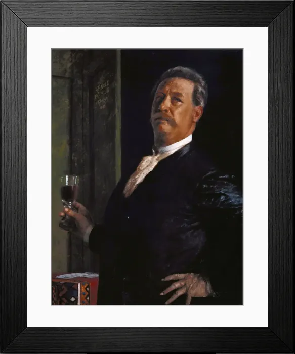 Framed Print : Self-Portrait with the wineglass, 1885. Creator: Bocklin, Arnold (1827-1901) Framed Print : Self-Portrait with the wineglass, 1885. Creator: Bocklin, Arnold (1827-1901)