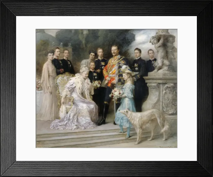 Framed Print : Group portrait of the Imperial family (on the occasion of the silver wedding), 1906 Framed Print : Group portrait of the Imperial family (on the occasion of the silver wedding), 1906