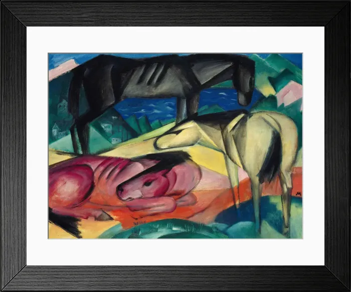 Framed Print : Three horses II, 1913. Creator: Marc, Franz (1880-1916) Framed Print : Three horses II, 1913. Creator: Marc, Franz (1880-1916)