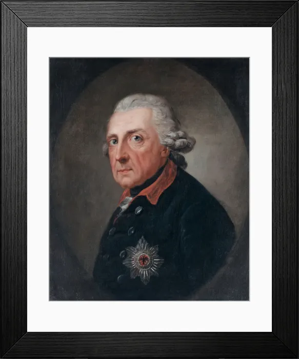 Framed Print : Portrait of Frederick II of Prussia (1712-1786), 1781-1783. Creator: Graff, Anton (1736-1813) Framed Print : Portrait of Frederick II of Prussia (1712-1786), 1781-1783. Creator: Graff, Anton (1736-1813)
