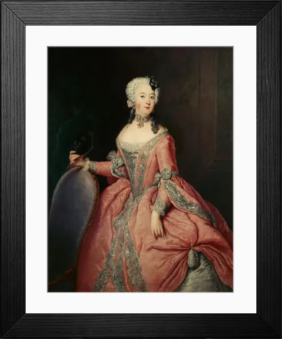 Framed Print : Portrait of Louisa Ulrika of Prussia (1720-1782) with a mask in her hand, ca 1744 Framed Print : Portrait of Louisa Ulrika of Prussia (1720-1782) with a mask in her hand, ca 1744