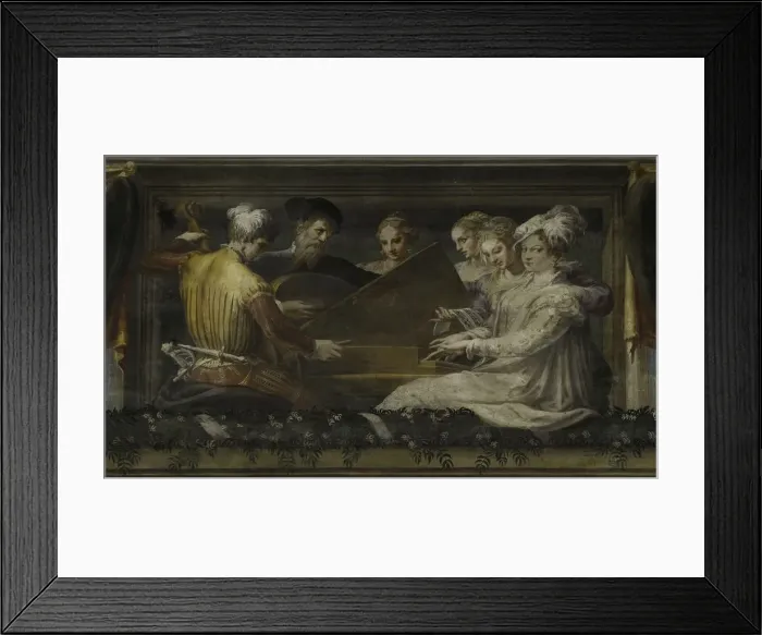 Framed Print : Concert with violin, lute and spinet, 1550-1552. Creator: Niccolo dell Abate (1509 / 12-1571) Framed Print : Concert with violin, lute and spinet, 1550-1552. Creator: Niccolo dell Abate (1509 / 12-1571)