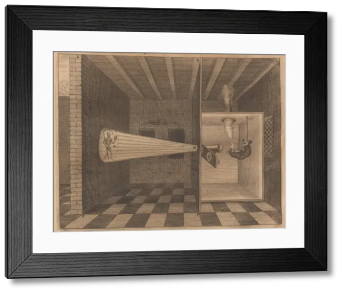 Framed Print : Magic lantern showing Death (from Ars Magna Lucis), 1671. Creator: Kircher, Athanasius (1602-1680) Framed Print : Magic lantern showing Death (from Ars Magna Lucis), 1671. Creator: Kircher, Athanasius (1602-1680)
