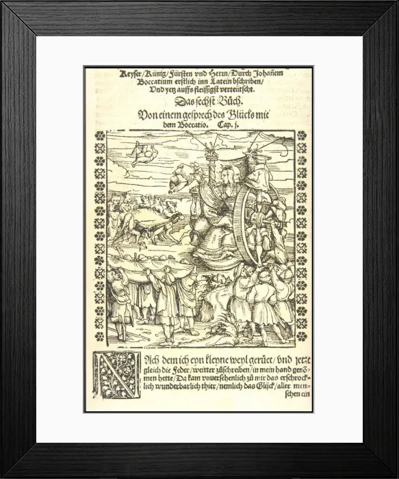 Framed Print : The Wheel of Fortune, ca 1545. Creator: Burgkmair, Hans, the Elder (1473-1531) Framed Print : The Wheel of Fortune, ca 1545. Creator: Burgkmair, Hans, the Elder (1473-1531)