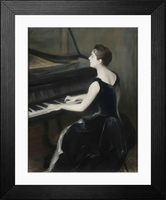 Framed Print : Portrait of the pianist Leontine Bordes-Pene (1858-1924), 1889-1890. Creator: Blanche Framed Print : Portrait of the pianist Leontine Bordes-Pene (1858-1924), 1889-1890. Creator: Blanche
