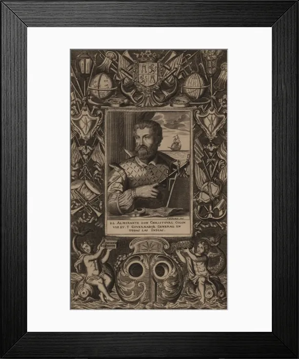 Framed Print : Portrait of Christopher Columbus, 1625. Creator: Anonymous Framed Print : Portrait of Christopher Columbus, 1625. Creator: Anonymous
