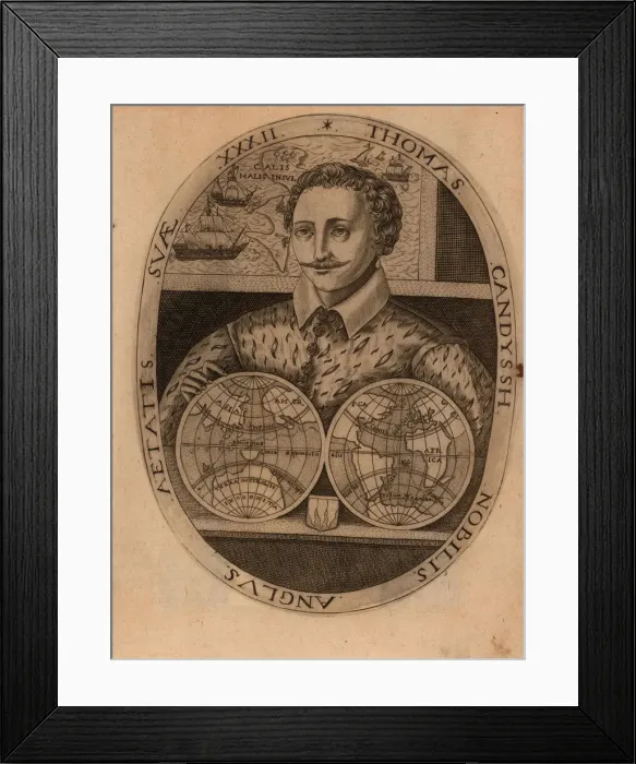 Framed Print : Portrait of Sir Thomas Cavendish (1560-1592), 1596. Creator: Anonymous Framed Print : Portrait of Sir Thomas Cavendish (1560-1592), 1596. Creator: Anonymous
