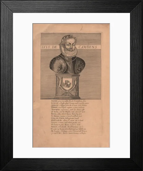 Framed Print : Portrait of the poet Luis Vaz de Camoes (c. 1524-1580), 1655. Creator: Anonymous Framed Print : Portrait of the poet Luis Vaz de Camoes (c. 1524-1580), 1655. Creator: Anonymous