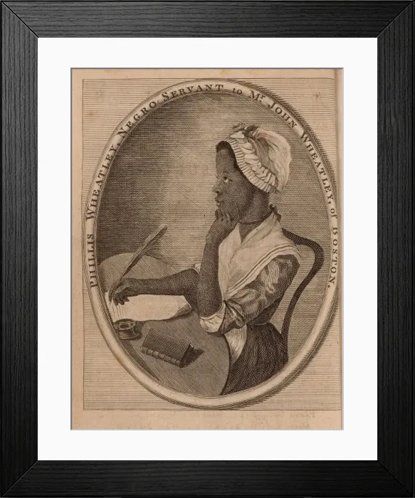 Framed Print : Portrait of the poet Phillis Wheatley (c. 1753-1784), 1773. Creator: Anonymous Framed Print : Portrait of the poet Phillis Wheatley (c. 1753-1784), 1773. Creator: Anonymous