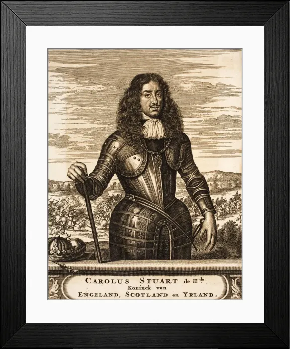 Framed Print : Portrait of Charles II of England (1630-1685) (From: Schauplatz des Krieges), 1675 Framed Print : Portrait of Charles II of England (1630-1685) (From: Schauplatz des Krieges), 1675