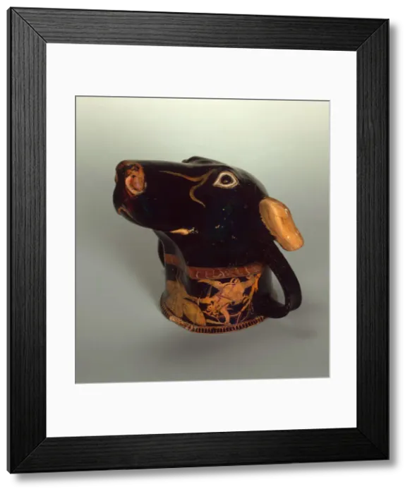 Framed Print : Figure Vessel in the Shape of a Dog Head, c. 490 BC. Creator: Art of Ancient Rome, Attican Art Framed Print : Figure Vessel in the Shape of a Dog Head, c. 490 BC. Creator: Art of Ancient Rome, Attican Art