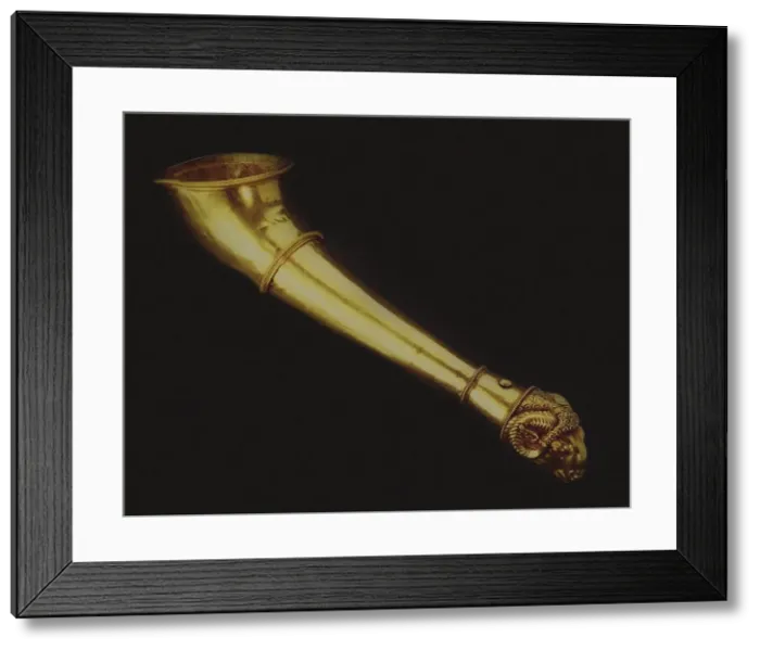 Framed Print : Rhyton (Drinking Horn) Terminating in a Rams Head, Mid of the 5th cen. BC. Creator: Scythian Art Framed Print : Rhyton (Drinking Horn) Terminating in a Rams Head, Mid of the 5th cen. BC. Creator: Scythian Art