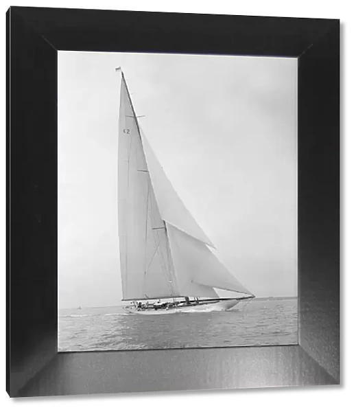 The 23-metre cutter Astra sailing close-hauled, 1933. Creator: Kirk & Sons of Cowes