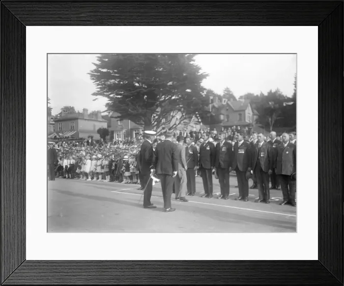 Framed Print : The Prince of Wales and servicemen, Isle of Wight, 1926. Creator: Kirk & Sons of Cowes Framed Print : The Prince of Wales and servicemen, Isle of Wight, 1926. Creator: Kirk & Sons of Cowes