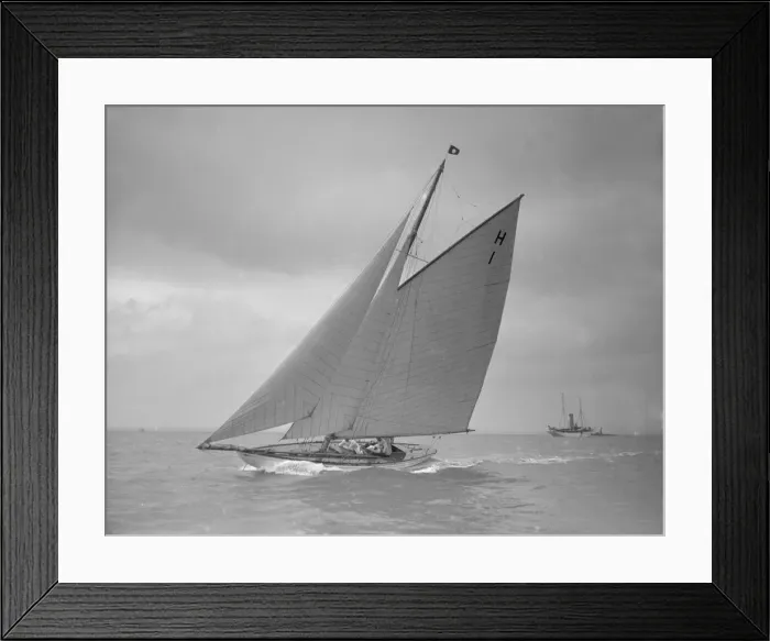 Framed Print : The 8 Metre class yacht Norman (H1) sailing close-hauled, 1911 Framed Print : The 8 Metre class yacht Norman (H1) sailing close-hauled, 1911
