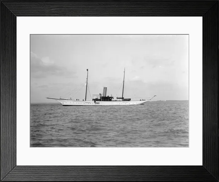 Framed Print : The 357 ton steam yacht Yarta at anchor, 1922. Creator: Kirk & Sons of Cowes Framed Print : The 357 ton steam yacht Yarta at anchor, 1922. Creator: Kirk & Sons of Cowes
