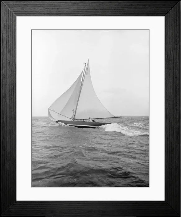 Framed Print : The 7 Metre yacht Pinaster (K8) sailing with spinnaker, 1913. Creator: Kirk & Sons of Cowes Framed Print : The 7 Metre yacht Pinaster (K8) sailing with spinnaker, 1913. Creator: Kirk & Sons of Cowes