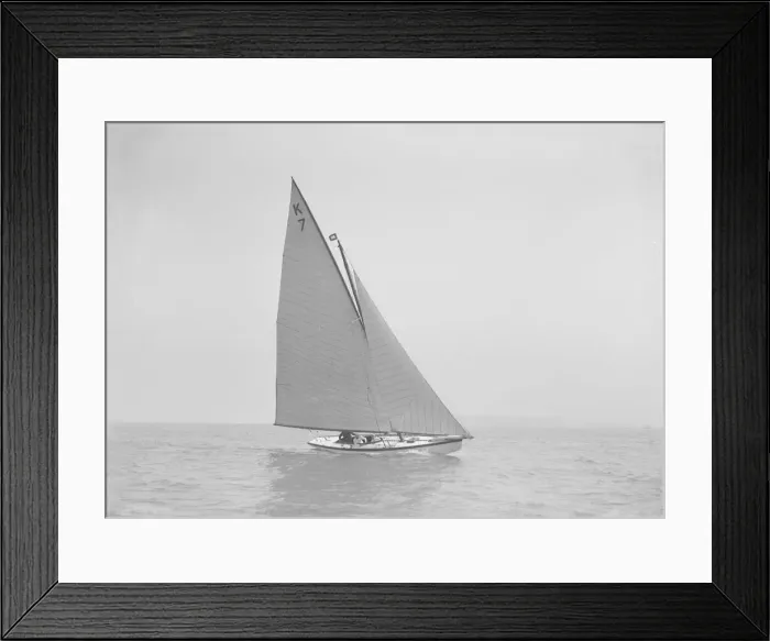 Framed Print : The 7 Metre class Ginevra (K7), 1911. Creator: Kirk & Sons of Cowes Framed Print : The 7 Metre class Ginevra (K7), 1911. Creator: Kirk & Sons of Cowes
