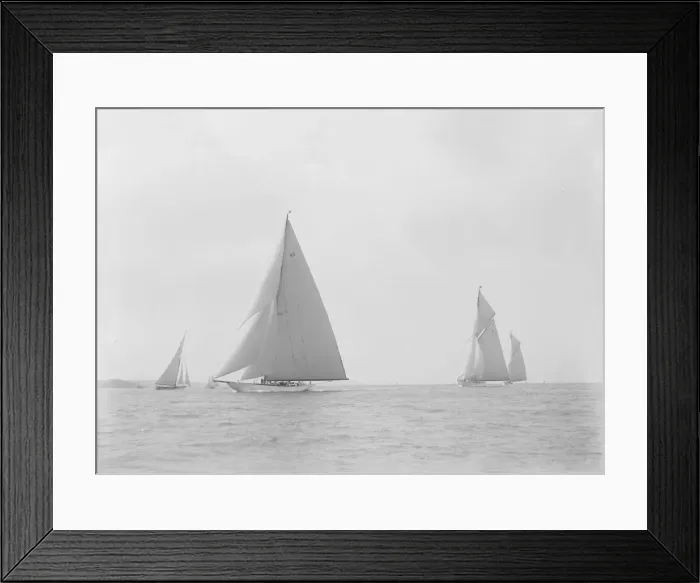 Framed Print : In the foreground the 23-metre cutter Astra sailing on a reach