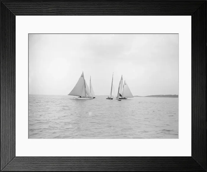 Framed Print : Start of One Ton Cup Race, Stokes Bay, 1913. Creator: Kirk & Sons of Cowes Framed Print : Start of One Ton Cup Race, Stokes Bay, 1913. Creator: Kirk & Sons of Cowes