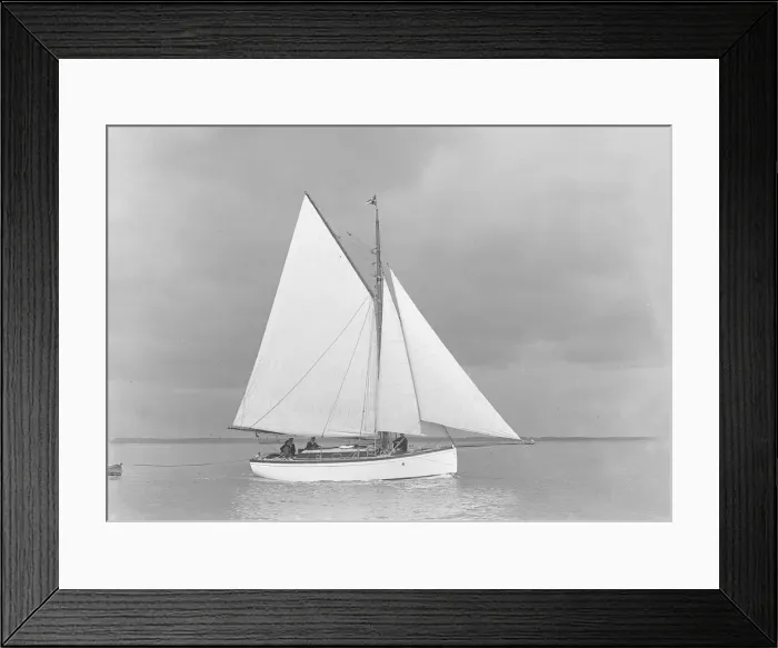 Framed Print : The gaff rig sailboat Bunty, 1921. Creators: Bedford Lemere and Company, Kirk Framed Print : The gaff rig sailboat Bunty, 1921. Creators: Bedford Lemere and Company, Kirk