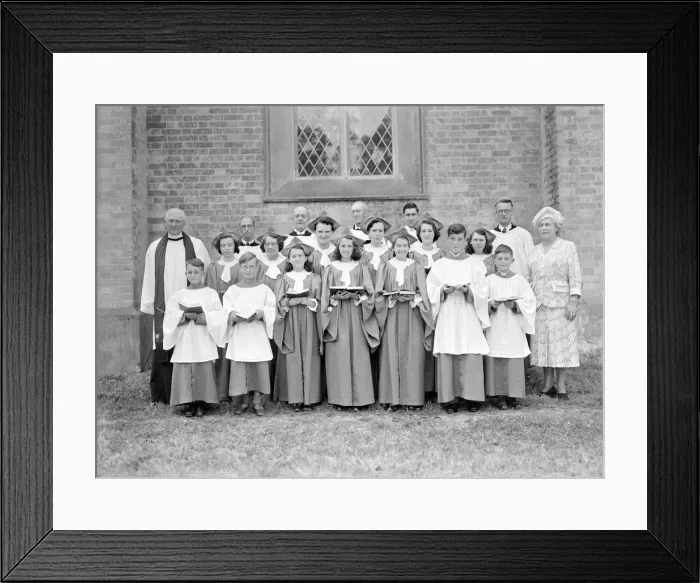 Framed Print : Church officials and choir, (Isle of Wight?), c1935. Creator: Kirk & Sons of Cowes Framed Print : Church officials and choir, (Isle of Wight?), c1935. Creator: Kirk & Sons of Cowes