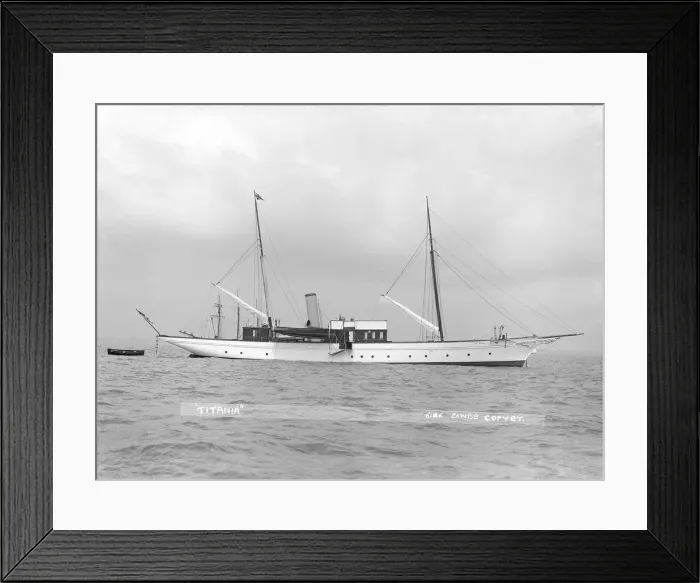 Framed Print : The steam yacht Titania at anchor, 1914 Framed Print : The steam yacht Titania at anchor, 1914