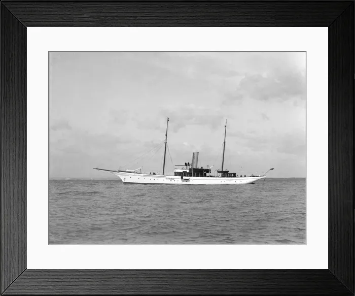 Framed Print : The 357 ton steam yacht Yarta at anchor, 1922. Creator: Kirk & Sons of Cowes Framed Print : The 357 ton steam yacht Yarta at anchor, 1922. Creator: Kirk & Sons of Cowes