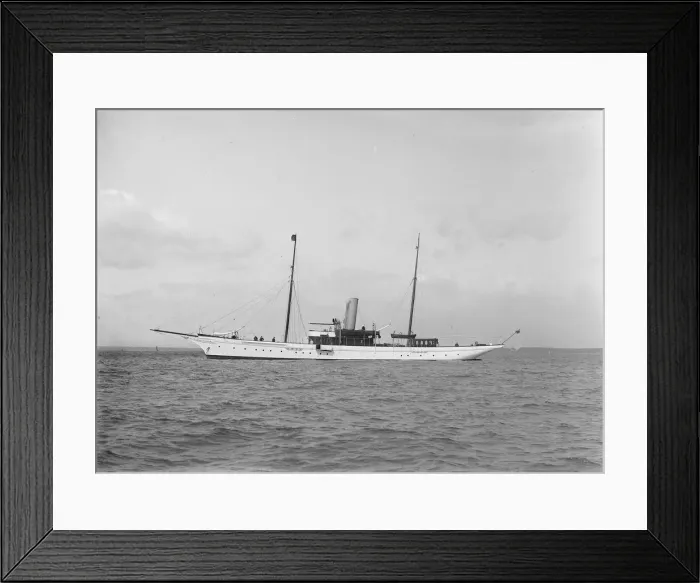 Framed Print : The 357 ton steam yacht Yarta at anchor, 1922. Creator: Kirk & Sons of Cowes Framed Print : The 357 ton steam yacht Yarta at anchor, 1922. Creator: Kirk & Sons of Cowes