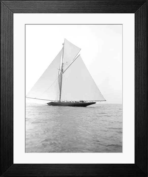 Framed Print : The 221 ton gaff-rigged cutter Britannia sailing under spinnaker, 1913. Creator Framed Print : The 221 ton gaff-rigged cutter Britannia sailing under spinnaker, 1913. Creator