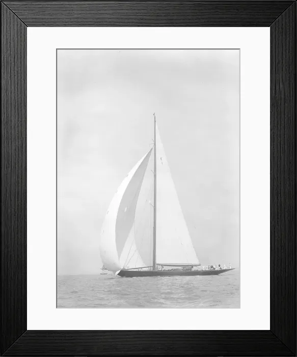 Framed Print : Britannia sails downwind under spinnaker, 1935. Creator: Kirk & Sons of Cowes