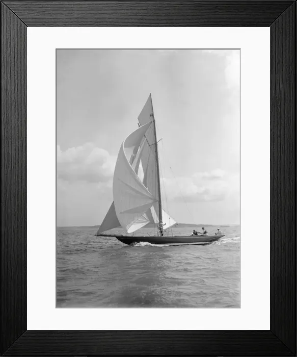 Framed Print : The 8 Metre Endrick sailing downwind under spinnaker, 1911. Creator: Kirk & Sons of Cowes Framed Print : The 8 Metre Endrick sailing downwind under spinnaker, 1911. Creator: Kirk & Sons of Cowes