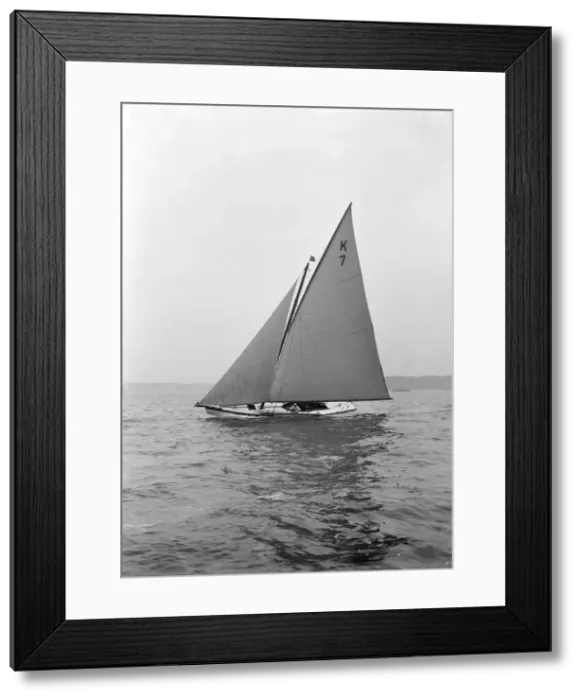Framed Print : The 7 Metre Ginevra (K7), 1913. Creator: Kirk & Sons of Cowes Framed Print : The 7 Metre Ginevra (K7), 1913. Creator: Kirk & Sons of Cowes