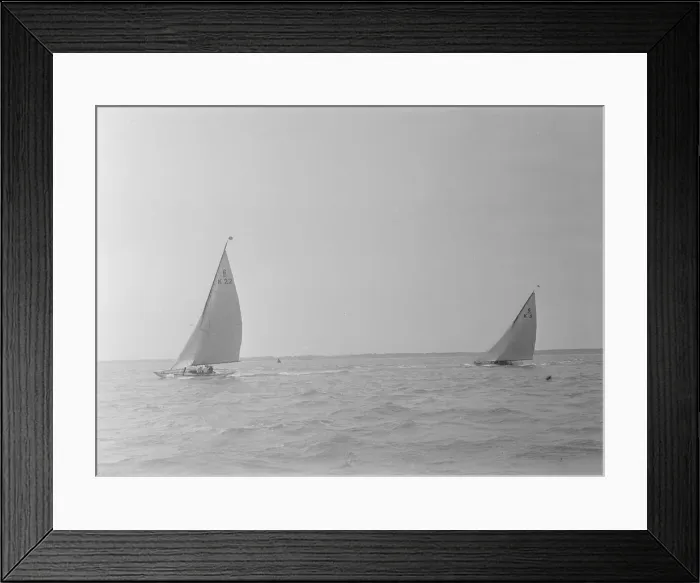 Framed Print : The 6 Metre Class Marion and Victoria racing close-hauled Framed Print : The 6 Metre Class Marion and Victoria racing close-hauled
