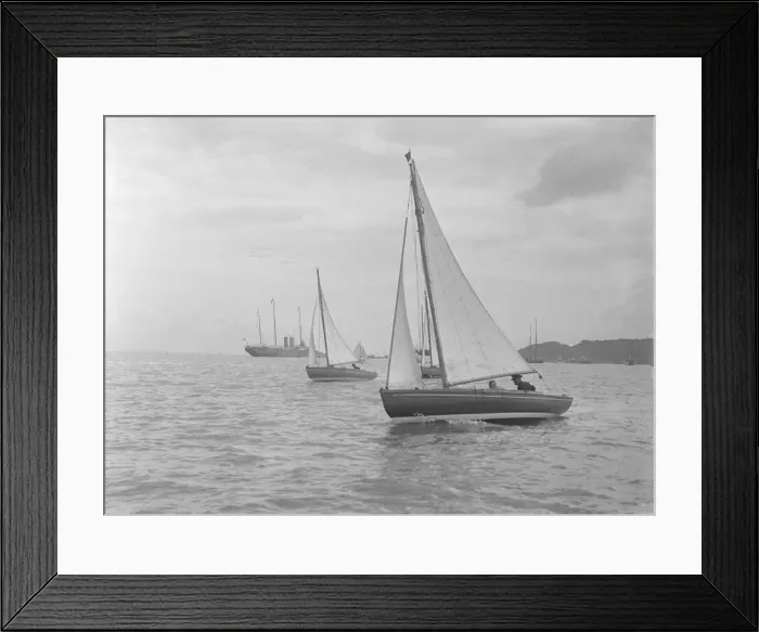 Framed Print : Yarmouth One Designs racing, 1922. Creator: Kirk & Sons of Cowes