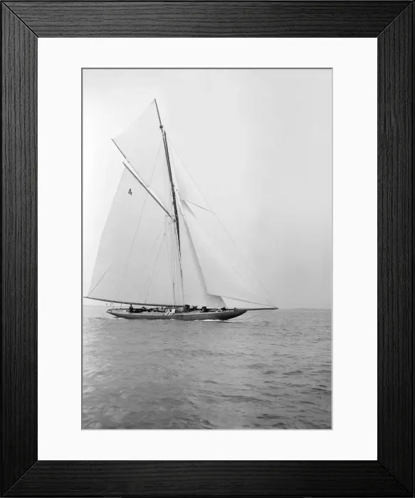 Framed Print : The beautiful 52 ft cutter Sonya sailing close-hauled, 1913. Creator: Kirk & Sons of Cowes