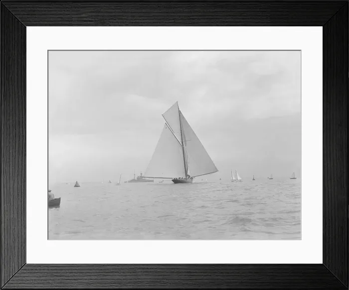Framed Print : The racing cutter Terpisichore running downwind, 1922. Creator: Kirk & Sons of Cowes Framed Print : The racing cutter Terpisichore running downwind, 1922. Creator: Kirk & Sons of Cowes