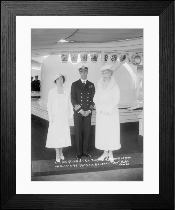 Framed Print : Queen Mary with the Duke and Duchess of York aboard HMY Victoria and Albert, 1933 Framed Print : Queen Mary with the Duke and Duchess of York aboard HMY Victoria and Albert, 1933