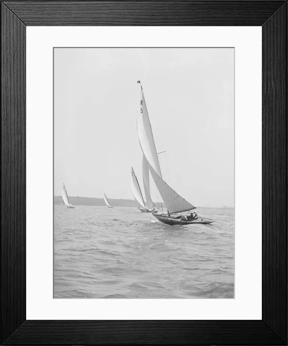 Framed Print : Group of 7 Metre yachts racing, 1914. Creator: Kirk & Sons of Cowes Framed Print : Group of 7 Metre yachts racing, 1914. Creator: Kirk & Sons of Cowes