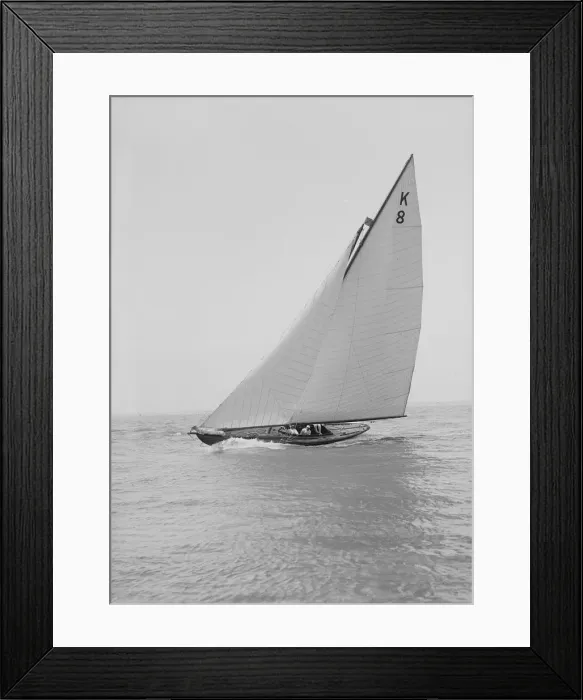 Framed Print : The 7 Metre yacht Pinaster (K8), 1914. Creator: Kirk & Sons of Cowes Framed Print : The 7 Metre yacht Pinaster (K8), 1914. Creator: Kirk & Sons of Cowes